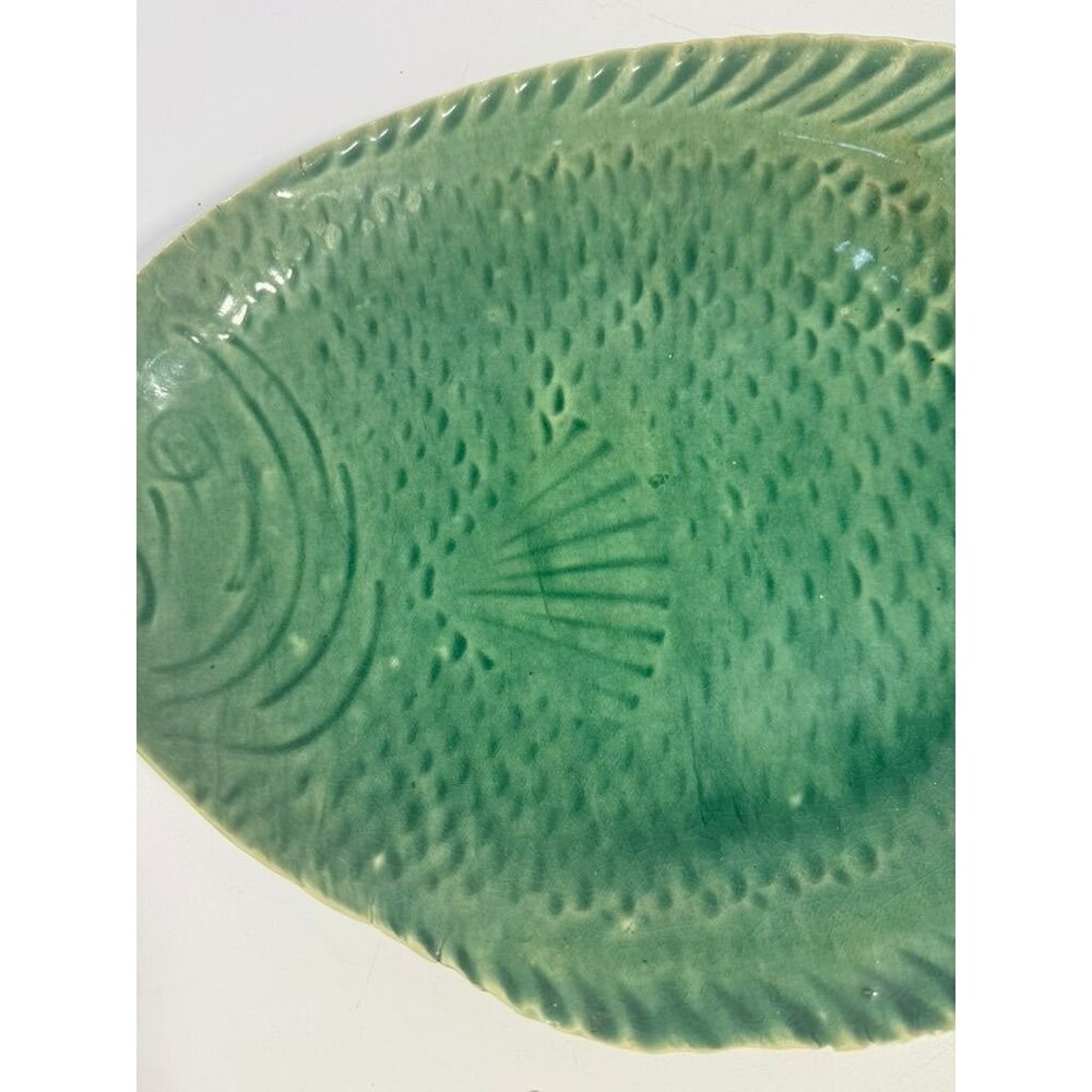 Pottery Fish Platter Plate French Style Majolica Vintage Gallery Wall Serving Pi - Picture 6 of 16